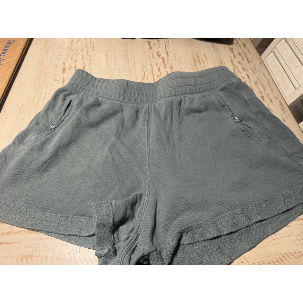Aerie Women Teal Green French Terry Lounge Shorts Elastic Waist Pockets Small
